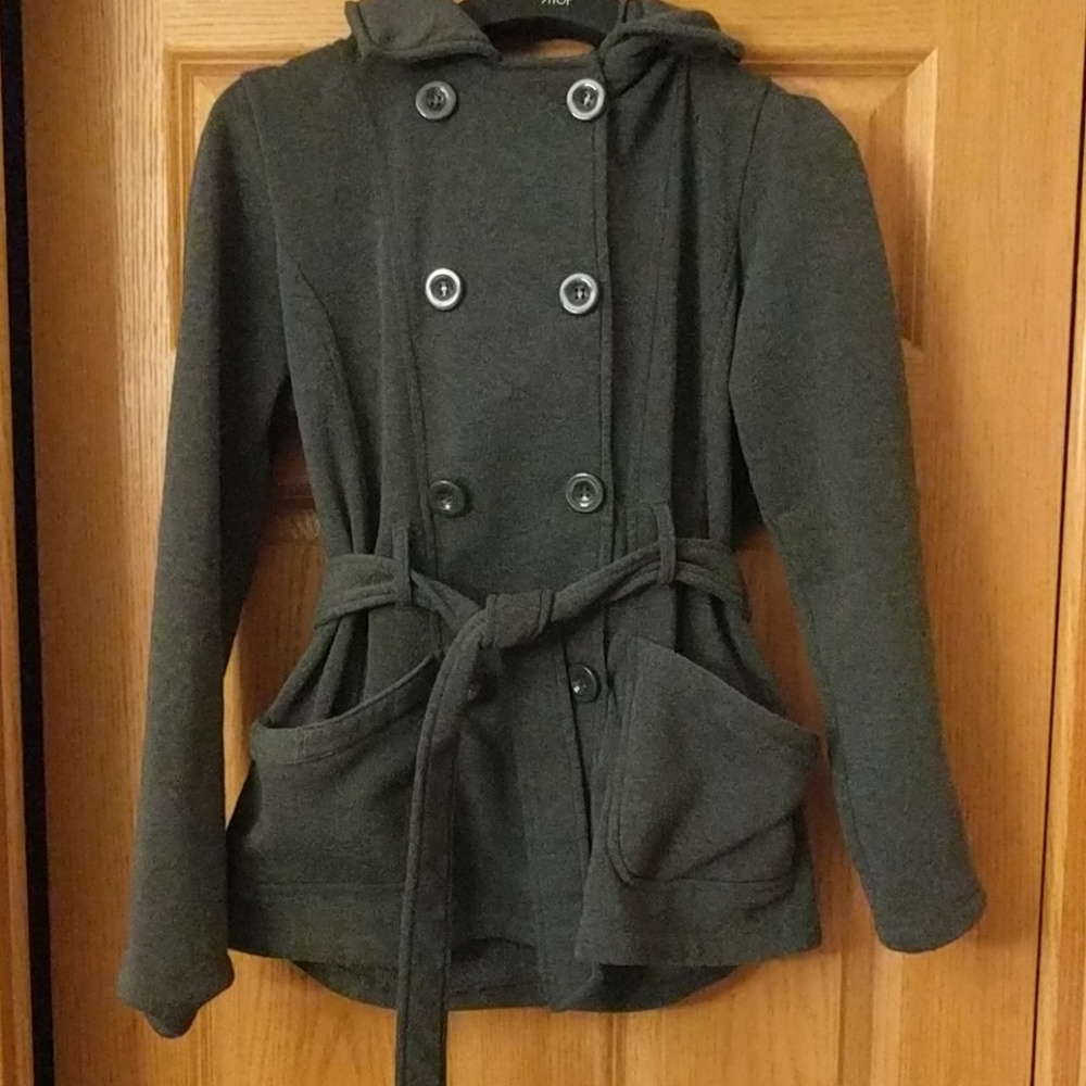 Hooded dress coat